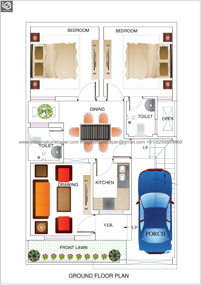 25x40 House floor plan