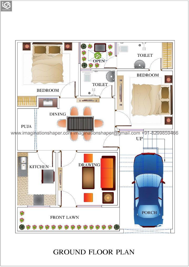 30x35-2-room-ground-plan