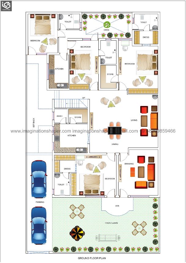 4500sqft Modern Duplex House Plan Design