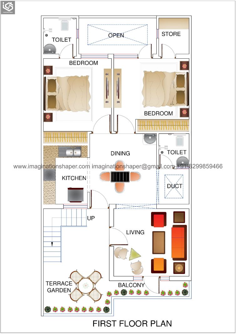 25x50-2-room-first-floor-plan