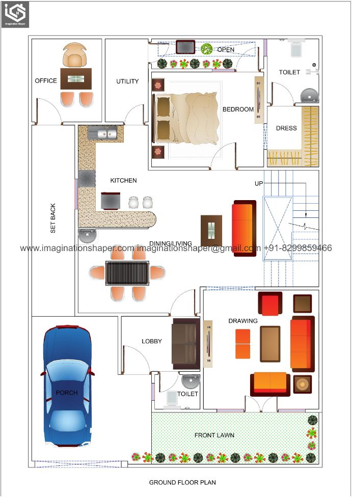 30x50 House Plan Design Map