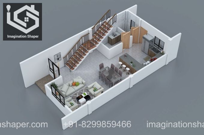 3D Floor Plan Design Services for Villa in Miami Florida
